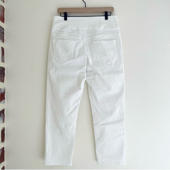 Joie Ultra High Waist Straight Leg Cropped Denim Jeans Button Fly White Size 32 - Picture 2 of 14